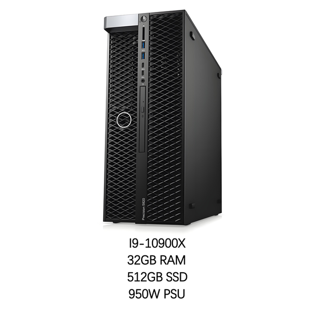 New D Ell Precision T5820 I9-10900X 32GB RAM 512GB SSD 950W PSU Win11 Customizable Tower Desktop Computer Workstation Stock
