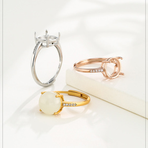 3mm-10mm Simple délicat argent Sterling rond lunette réglage tasse Pave CZ anneau réglable vierges - Product Image 5