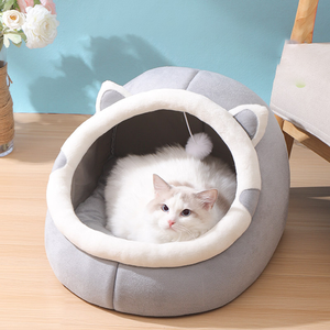 Cama cueva para gatos Lynpet cerrada personalizada con una bola de felpa, gran espacio para que los gatos duerman, alfombrilla lavable y desmontable - Product Image 3
