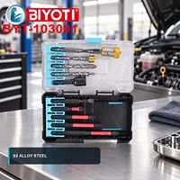 Jeu de 12 embouts professionnels de qualité industrielle BYT-103001 en acier allié S2 de précision