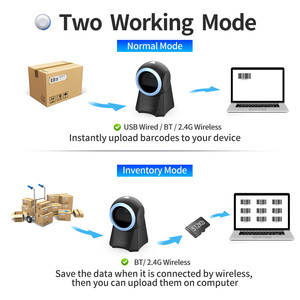 Gtcodestar 2D không dây <span class=keywords><strong>USB</strong></span> QR Mã máy tính để bàn Máy Quét Mã Vạch omni-directional ánh sáng laser siêu thị xách tay A4 đọc kho - Product Image 6