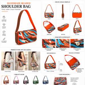 Bolso de Hombro de Lujo con Cuentas de Vidrio Hechas a Mano, Bolso de Mano de Lujo para Mujer, Bolso de Cuentas Personalizado, Venta al Por Mayor OEM ODM - Product Image 5