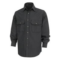 Kemeja Kerja Pria Lengan Panjang, Fit Longgar, Ringan, 100% Katun Chambray, Bernapas, Ekstra Lembut, Bersertifikasi ASTM, Kantong Utilitas