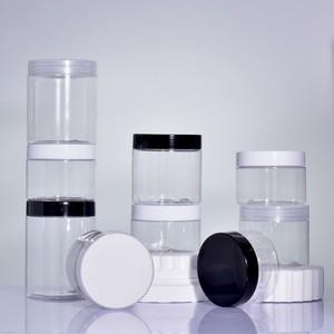 Bán Buôn Tùy Chỉnh 4Oz 8Oz 16Oz Rõ Ràng Nhựa Kín Thực Phẩm Lọ Có Nắp Đậy 50G 150Ml 250Ml Kích Thước Cho Đường Đồ Ăn Nhẹ Kẹo Cho Cookie - Product Image 1