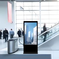 Écran LCD sur pied pour intérieur de 65, 55, 43 et 32 pouces, kiosque autoportant avec lecteur publicitaire LED, caméra Wifi, système de sécurité