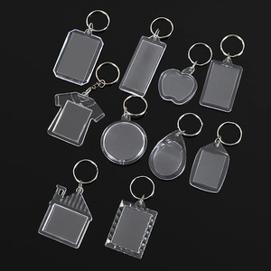 New Arrival Blank Sublimation Acrylic Keychain Personalized DIY Picture Plastic Keychain