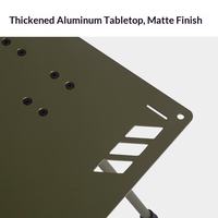 Table pliante rectangulaire moderne pour le camping en plein air, en alliage d'aluminium léger, multifonction, avec support lumineux