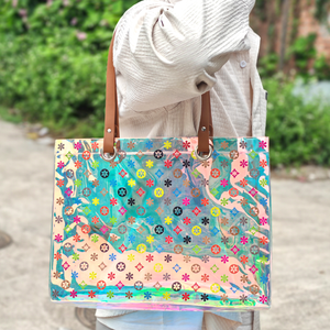 Sac de courses en PVC de nouvelle conception, imperméable, sac de plage, grande capacité, design imprimé, sac de shopping réutilisable en PVC - Product Image 2