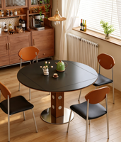 Table à manger moderne pliable et extensible 6 places pour petits espaces, plateau en pierre frittée convertible, écologique et durable, pour la maison et l'hôtel