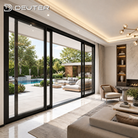 Portes coulissantes motorisées en aluminium robustes à grande ouverture, étanches et résistantes au vent, sur mesure pour balcon et patio