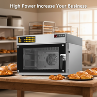 Four à convection électrique commercial en acier inoxydable, air chaud, 4 plateaux, boulangerie, contrôle précis de la température