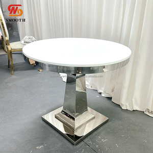 SMOOTH Modern Silver Design PVC Surface Stainless Steel <b>Frame</b> Table For <b>Wedding</b> Events Cake Display Table - Product Image 1