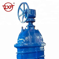 Vanne à opercule à siège souple DIN3352 GGG50 à commande manuelle avec volant, corps en fonte ductile pour l'eau, usine OEM Chine DN350-DN800
