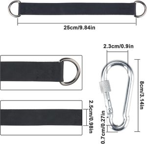 Kit de correas colgantes <span class=keywords><strong>para</strong></span> columpio con <span class=keywords><strong>dos</strong></span> mosquetones de aleación de zinc resistentes correas de árbol de hamaca <span class=keywords><strong>para</strong></span> columpios y hamacas - Product Image 2