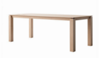 Table à manger sur mesure, fabrication d'usine depuis 17 ans, plateau en contreplaqué avec placage en chêne blanc et pieds en chêne massif, style nordique pour usage domestique et commercial