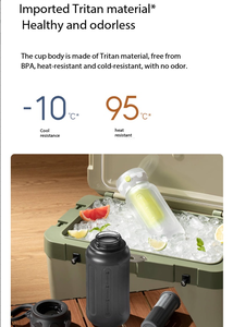 Vaso portátil a prueba de fugas, libre de BPA, de gran capacidad para gimnasio y actividades al aire libre. - Product Image 4