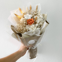 Bouquet de mariée en forme d'éventail de roses éternelles bohèmes en gros pour mariage