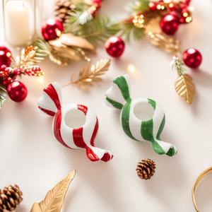 Decoración Navideña Creativa para el Hogar, Figuras Ecológicas, Portavelas Aromáticas <span class=keywords><strong>con</strong></span> Poste Largo, <span class=keywords><strong>Dulces</strong></span>, Lazos - Product Image 1