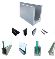 Pagar Balkon Aluminium U Channel Desain Modern dengan Klem Kaca Eksterior dan Pemasangan DIY