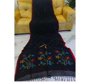 ผ้าส่าหรีแบบดั้งเดิมของชาวชาวมุสลิม (Jamdani Saree) ผ้าฝ้ายทอมืออย่างประณีต ชุดพื้นเมืองที่สง่างาม ผ้าส่าหรีอินเดียสำหรับผู้หญิง - Product Image 1