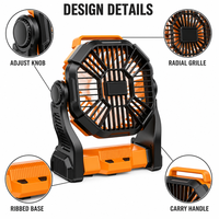 Ventilateur de table rechargeable par USB de style moderne, pour la maison, le bureau et l'extérieur