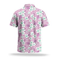Polo de golf pour homme avec imprimé floral personnalisé, tissu extensible 4 directions, grande taille, séchage rapide