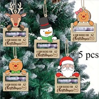 Porte-argent en bois MM pour Noël, pince à carte-cadeau pour sapin de Noël, cadeaux de fête, cadeaux de fin d'année, vente en gros d'usine