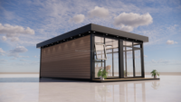 Villa Modulaire de Luxe Compacte et Intelligente à Une Pièce, en Panneaux Sandwich, Personnalisable, Préfabriquée, Cabane Préfabriquée, Maison Conteneur Écologique