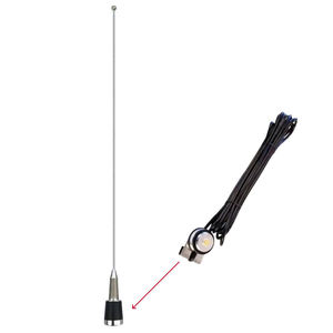 Antenne NMO flexible en acier inoxydable de 136 cm, 631 Whip, VHF 136-174 MHz, 3,5 dBi, antenne radio pour voiture avec support de montage, câble RG58 de 4 m - Product Image 1