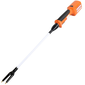 Bâton électrique pour bétail avec tige souple et poignée à batterie en plastique orange pour bovins, moutons, chevaux, ânes, porcs, mules - Product Image 1