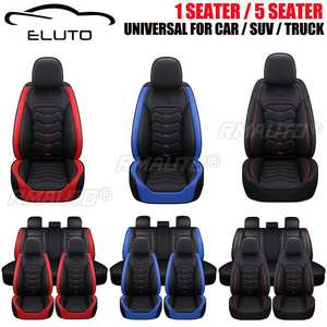 Fundas de Asiento para Automóviles de 5 Plazas, Cojines Protector de Asientos, Funda de Asiento de Coche Completa de Cuero PU Universal - Product Image 1