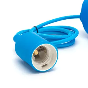 Portalámparas E27 de plástico, cable 2 x 0,75 mm, longitud 1 m, color azul, ideal para iluminación doméstica y proyectos. - Product Image 2