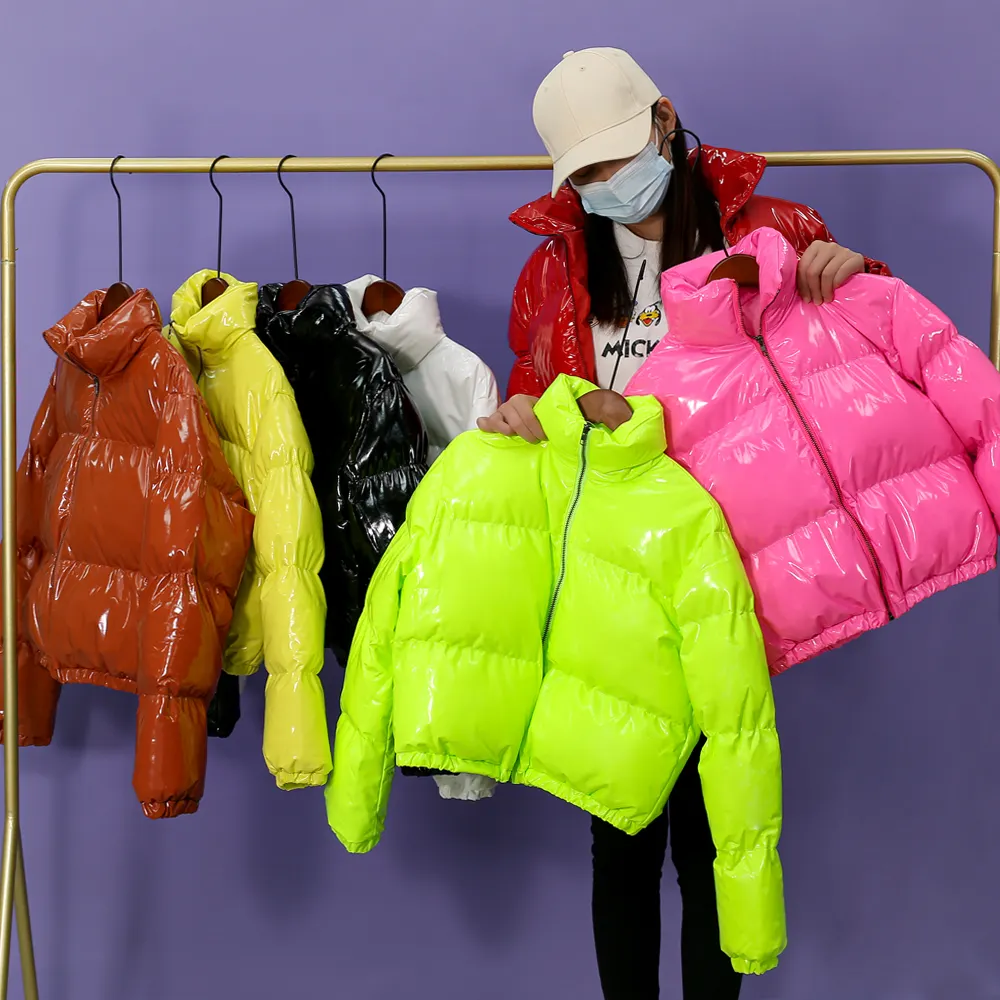2022 New Arrivals Trending Fashion All-Match Winter Long-Sleeve Women Ladies Jacket Zipper Bubble Coat Puffer Winter Jacket