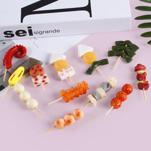 Porte-clés en PVC, modèle de simulation alimentaire amusant : tentacules de calmar, maïs, brochettes BBQ, jouet fantaisie pour jeu culinaire - Product Image 4