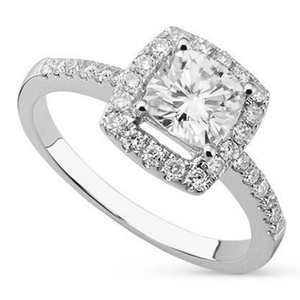 แหวนมอยส์ซาไนต์ทรงกลมเจียระไนแบบวินเทจ รุ่น Jewel 925S ดีไซน์ระยิบระยับ ชุบทอง - Product Image 3