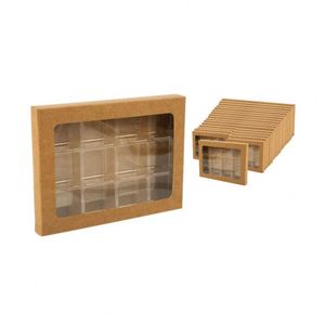 XiMan-caja <span class=keywords><strong>de</strong></span> Kraft con concha transparente para mechas <span class=keywords><strong>de</strong></span> cera, recipiente <span class=keywords><strong>de</strong></span> fundición <span class=keywords><strong>de</strong></span> cera <span class=keywords><strong>de</strong></span> 12 celdas - Product Image 3