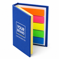 Bloc-notes autocollants en papier couché personnalisé, mini-carnet à couverture rigide, 5 marque-pages colorés, pour le bureau, l'école, la promotion de marque
