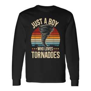 Juste un garçon qui aime les tornades T-shirt à manches longues Storm Chaser Meteorology - Product Image 1