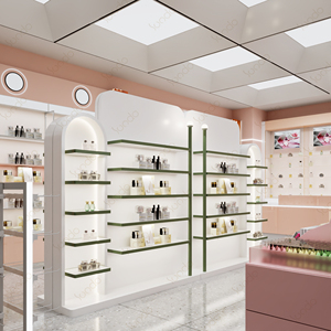 Tùy biến cửa hàng triển lãm gian hàng MDF LED thân thiện với môi trung tâm mua sắm showroom Kệ nước hoa giá mỹ phẩm hiển thị đứng - Product Image 2