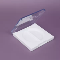 Étui cosmétique portable haut de gamme en plastique PVA doré métallisé, vide, avec miroir, pour fard à joues, poudre libre et illuminateur