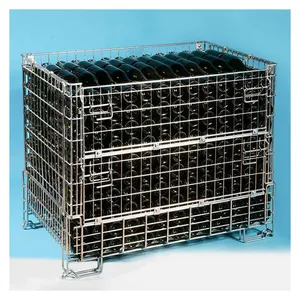 High quality ECO pack stackable folding steel storage pet preform container with internal PP sheets