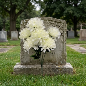 <span class=keywords><strong>Fleurs</strong></span> artificielles en soie fantaisie faites à la main, chrysanthèmes à 7 têtes, idéales pour cimetière, funérailles, Journée commémorative, Fête des Mères, Nouvel An - Product Image 1