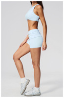 Ensemble de shorts de yoga TongJoes, ajustés, soutenant le dos, séchage rapide, tenue de yoga deux pièces pour femmes en spandex/nylon