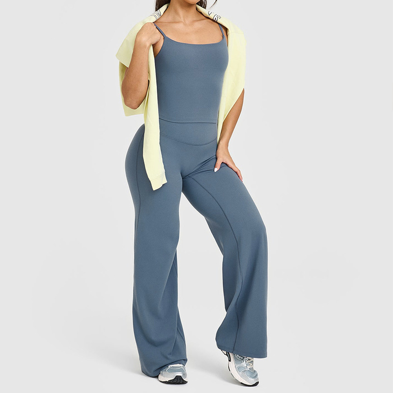 Blue gray bra Straight-leg pants set