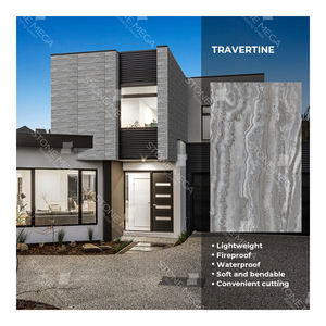 Paneles de Pared de Piedra Artificial de Travertino de Alta Gama, Losas, Revestimiento, Azulejos de Porcelana MCM, Paneles de Pared de Piedra Suave de Arcilla Ecológica - Product Image 1