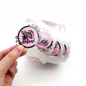 Impresión digital Vinilo PET Lámina plateada Transparente Impermeable Cosmético Logo Pegatinas personalizadas - Product Image 2