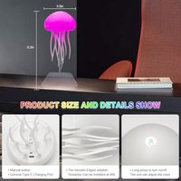 Lampe méduse silencieuse améliorée avec des jambes dansantes, lampe de chevet pour chambres à coucher, salon et cadeaux de Noël