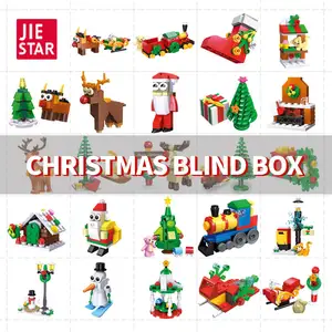 JIESTAR 12 In 1 Building Block Set Wholesale Novelty Mystery Christmas Blind Box Toy 2024 Christmas Gift Set For Kids Children