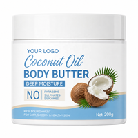Beurre corporel hydratant et éclaircissant à l'huile de coco, naturel et biologique, pour une hydratation intense de tous types de peau