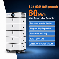 OEM ODM Sistema de Almacenamiento de Energía Doméstico Apilable de 16 kWh Todo en Uno, Expansión Plug and Play, Celdas de Grado A de 80 kWh, 8000 Ciclos para Uso Fuera de la Red en EE. UU., CE FCC